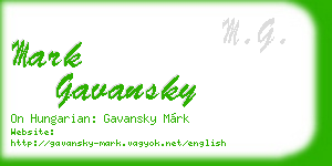 mark gavansky business card